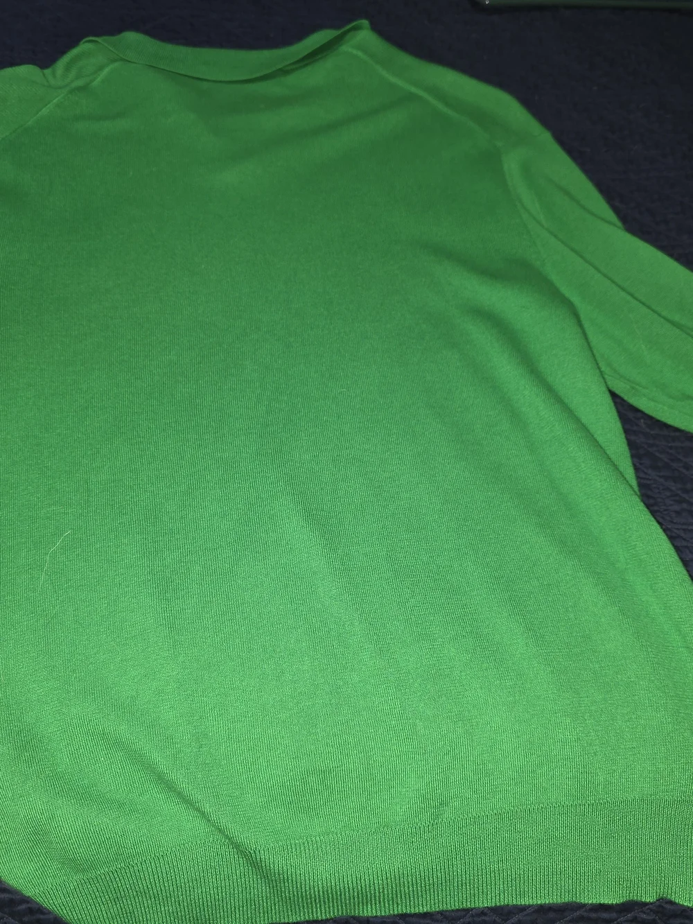 LARGE VINTAGE Ralph Lauren Bright Green Polo Sweater Orange Pony PIMA COTTON